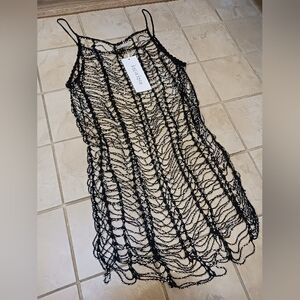 Forever 21 Black Crochet Swim Coverup